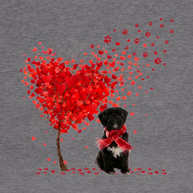 Happy Valentine's Day Heart Tree Love Tibetan Terrier by PlumleelaurineArt